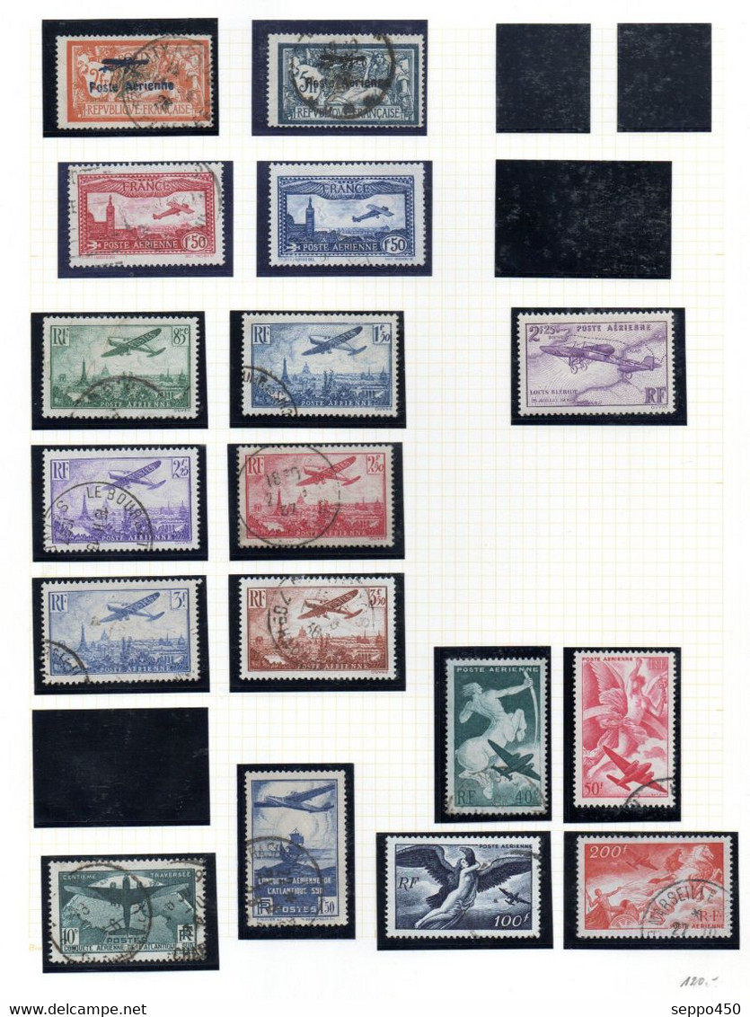 LOT TIMBRE POSTE AERIENNE AVEC YT 1/ 2 OBLITERE , 10FR ATLANTIQUE ET FACIALE GROSSE VALEUR STAMSP BRIEKMARKEN - 1927-1959 Used