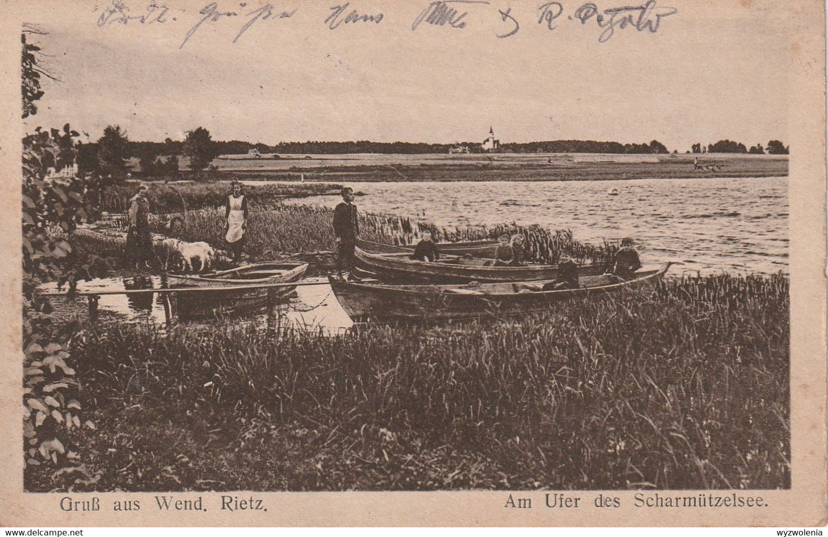 B 78) AK Wendisch Rietz Kr, Storkow, Ufer Scharmützelsee, Ruderboot Boot, Gelaufen  Am 4.9.1922 Nach Oldenburg - Fürstenwalde