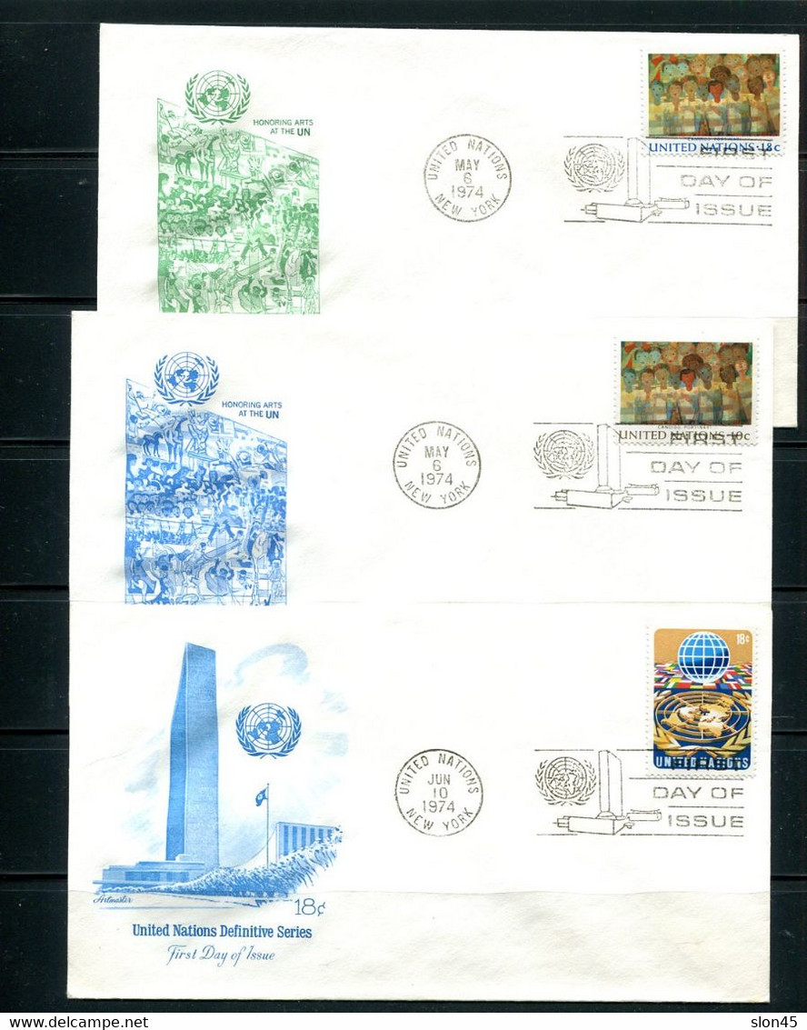 UN 1974 Accumulation 19 First Day Of Issue Covers 11908 - Verzamelingen & Reeksen