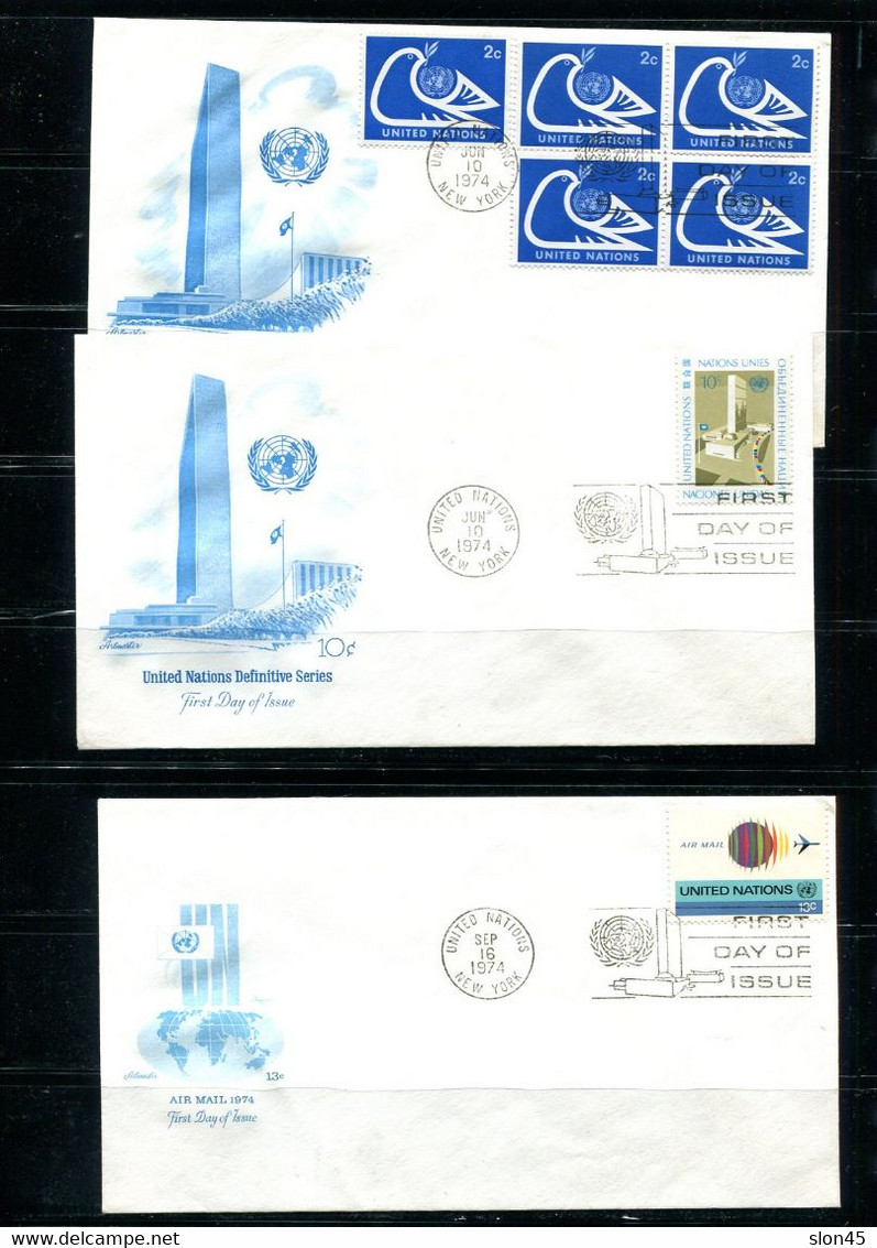 UN 1974 Accumulation 19 First Day Of Issue Covers 11908 - Verzamelingen & Reeksen