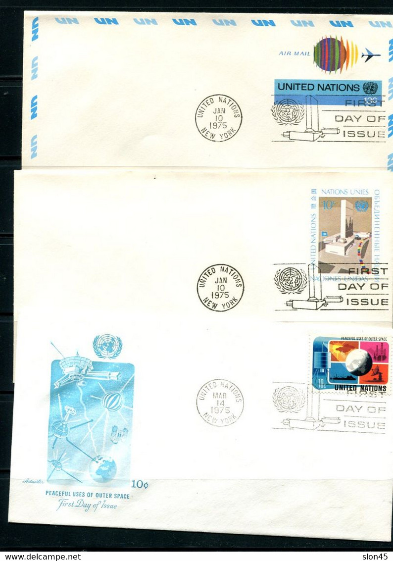 UN 1975 Accumulation 15 First Day Of Issue Covers 11910 - Collections, Lots & Séries