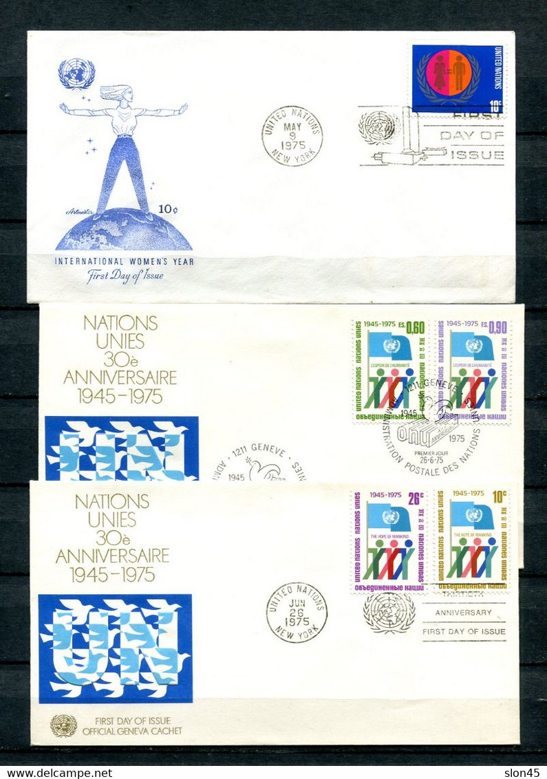 UN 1975 Accumulation 15 First Day Of Issue Covers 11910 - Verzamelingen & Reeksen