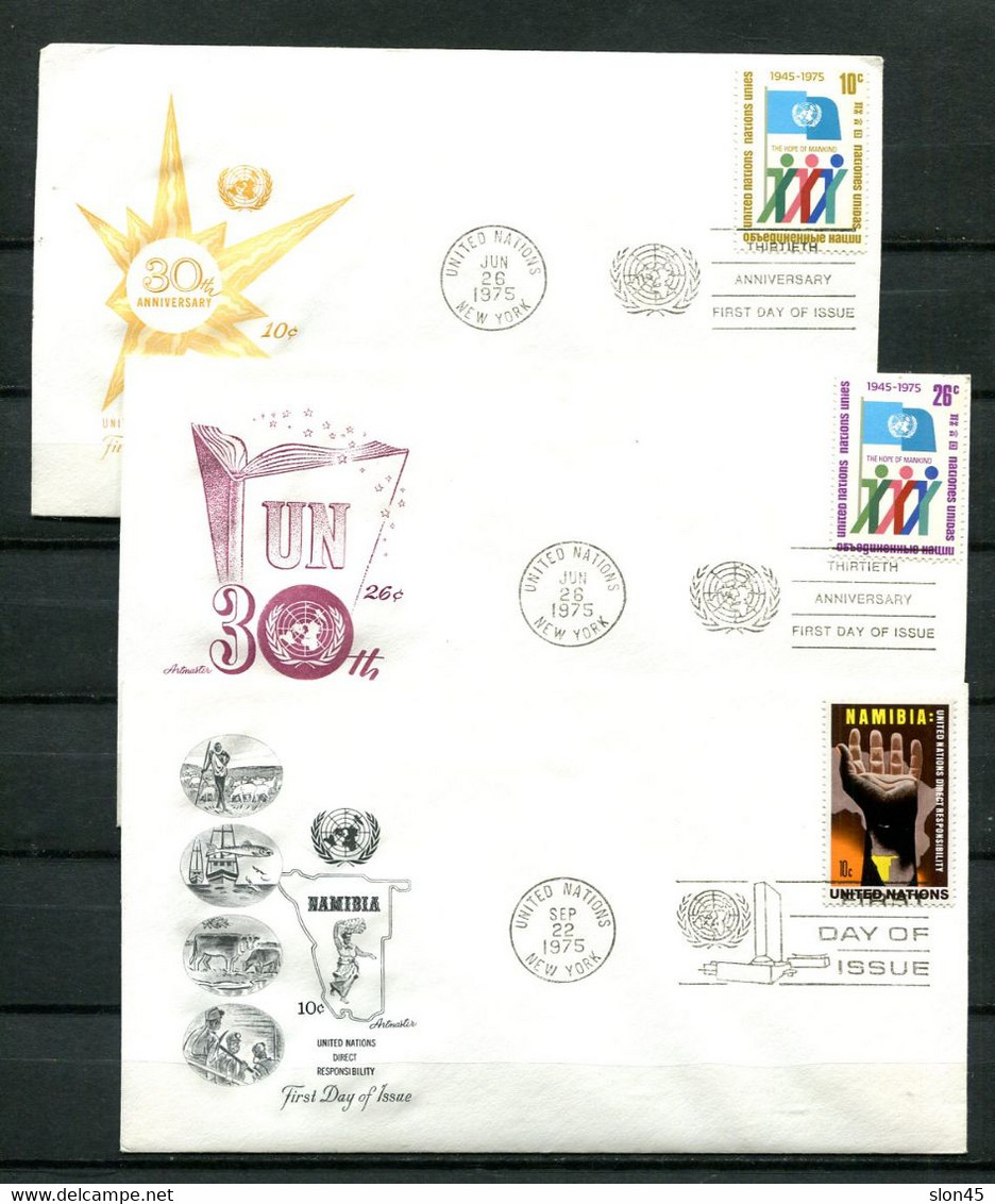 UN 1975 Accumulation 15 First Day Of Issue Covers 11910 - Verzamelingen & Reeksen