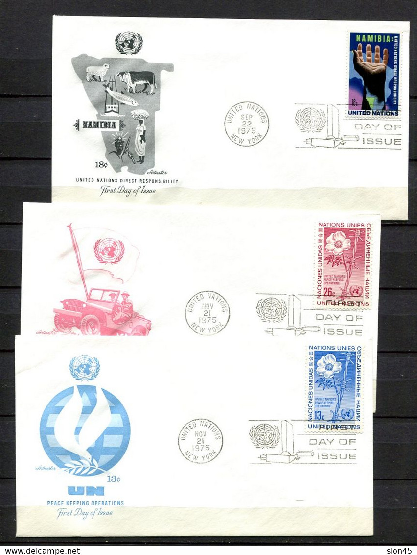 UN 1975 Accumulation 15 First Day Of Issue Covers 11910 - Collections, Lots & Séries