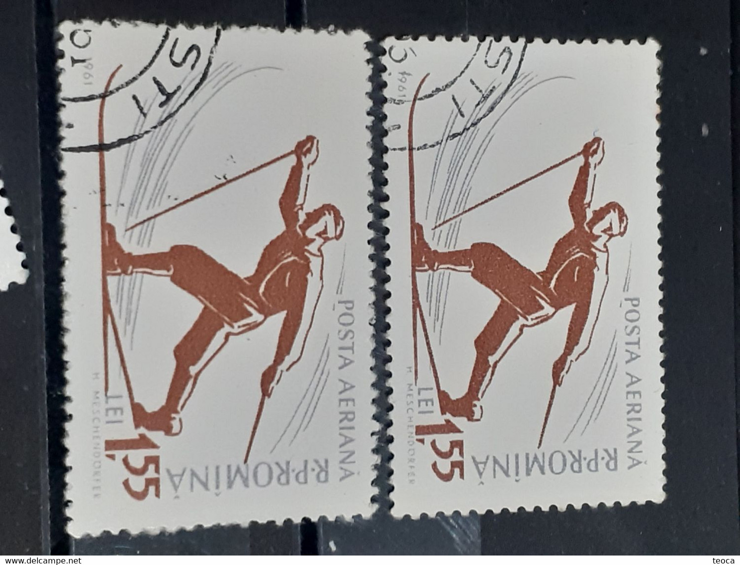 Stampa Errors Romania 1961 # Mi 1957  Sky Mountain Sports With Multiple Errors - Abarten Und Kuriositäten