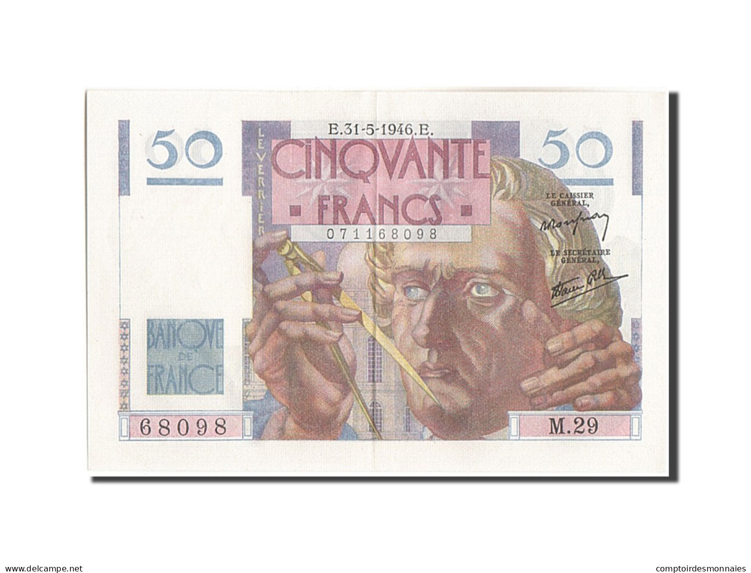 Billet, France, 50 Francs, 50 F 1946-1951 ''Le Verrier'', 1946, 1946-05-31, SUP - 50 F 1946-1951 ''Le Verrier''