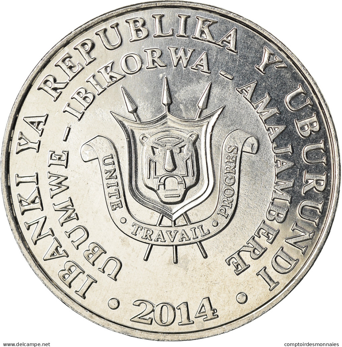 Monnaie, Burundi, 5 Francs, 2014, Oiseaux - Tantale Ibis, SPL, Aluminium, KM:27 - Burundi