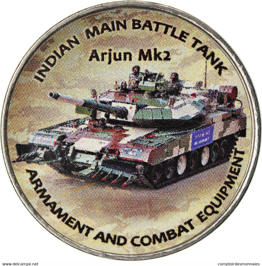 Monnaie, Zimbabwe, Shilling, 2019, Tanks - Arjun Mk2, SPL, Nickel Plated Steel - Zimbabwe