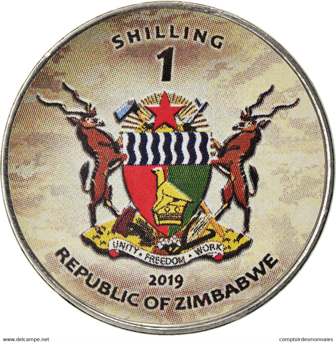 Monnaie, Zimbabwe, Shilling, 2019, Tanks - Arjun Mk2, SPL, Nickel Plated Steel - Simbabwe