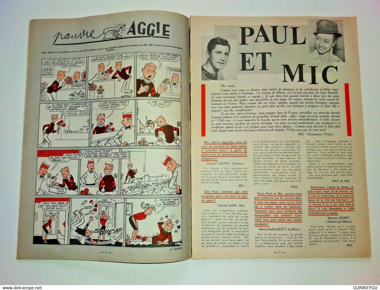 FILLETTE N° 10 Lili  Sylvia Paul Et Mic AGGIE  1963 RICHARD ANTHONY - Lili L'Espiègle