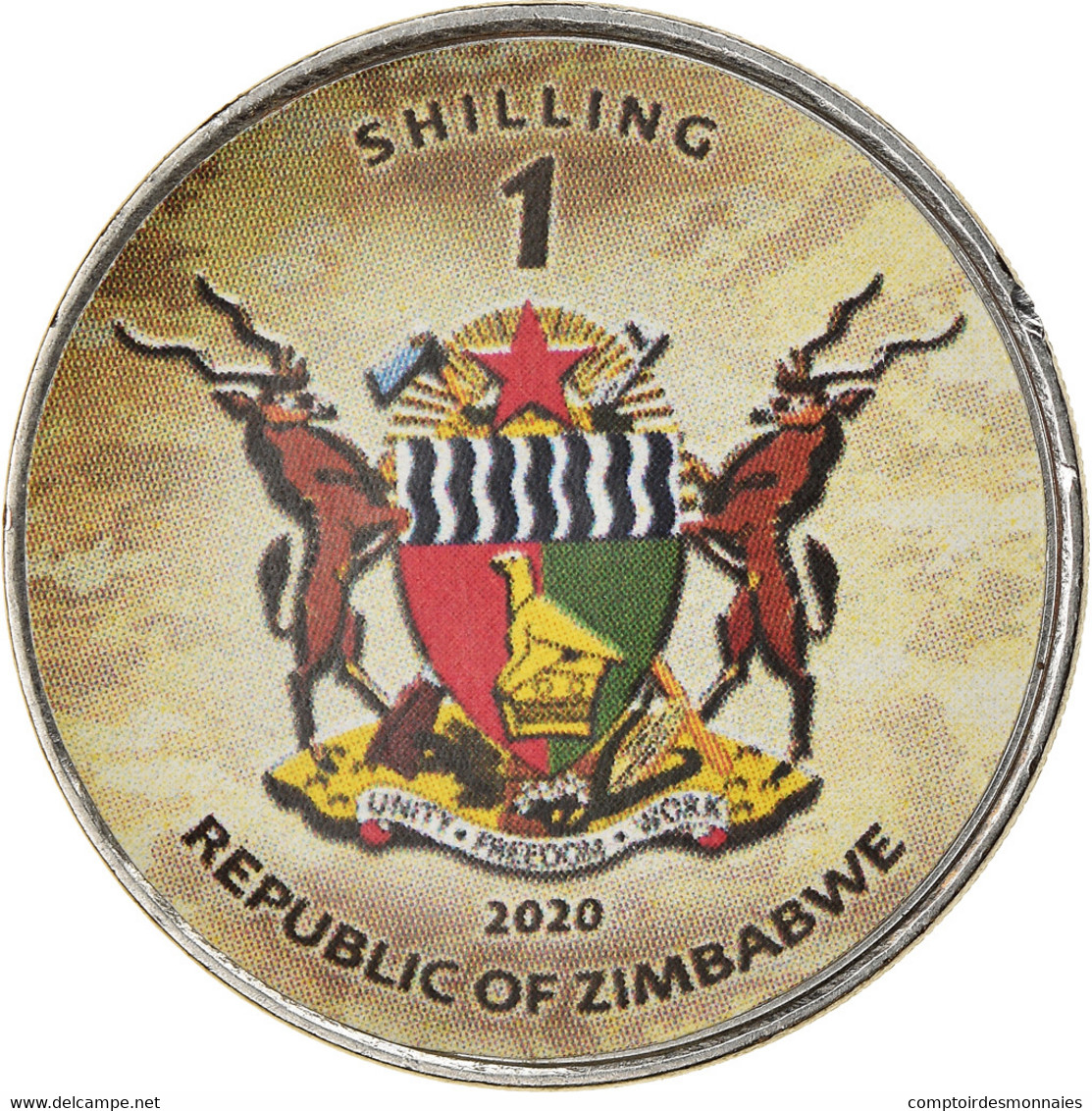 Monnaie, Zimbabwe, Shilling, 2020, Tanks - Chieftain, SPL, Nickel Plated Steel - Zimbabwe