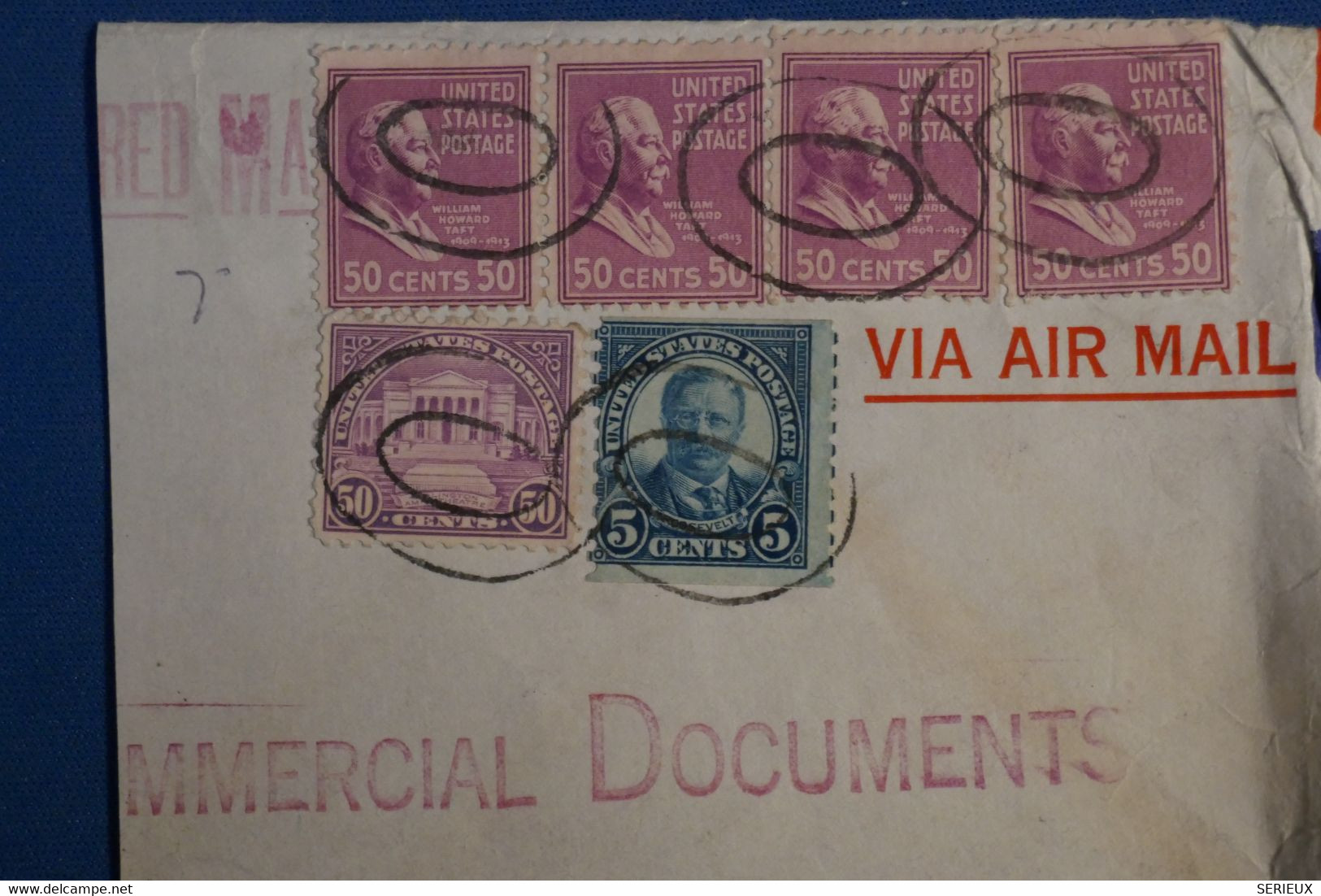 AH12 ETATS UNIS SUR  LETTRE DEVANT   1930  COMMERCIAL DOCUMENT  +AEROPHILATELIE  +AFFRANCH.  INTERESSANT - Lettres & Documents