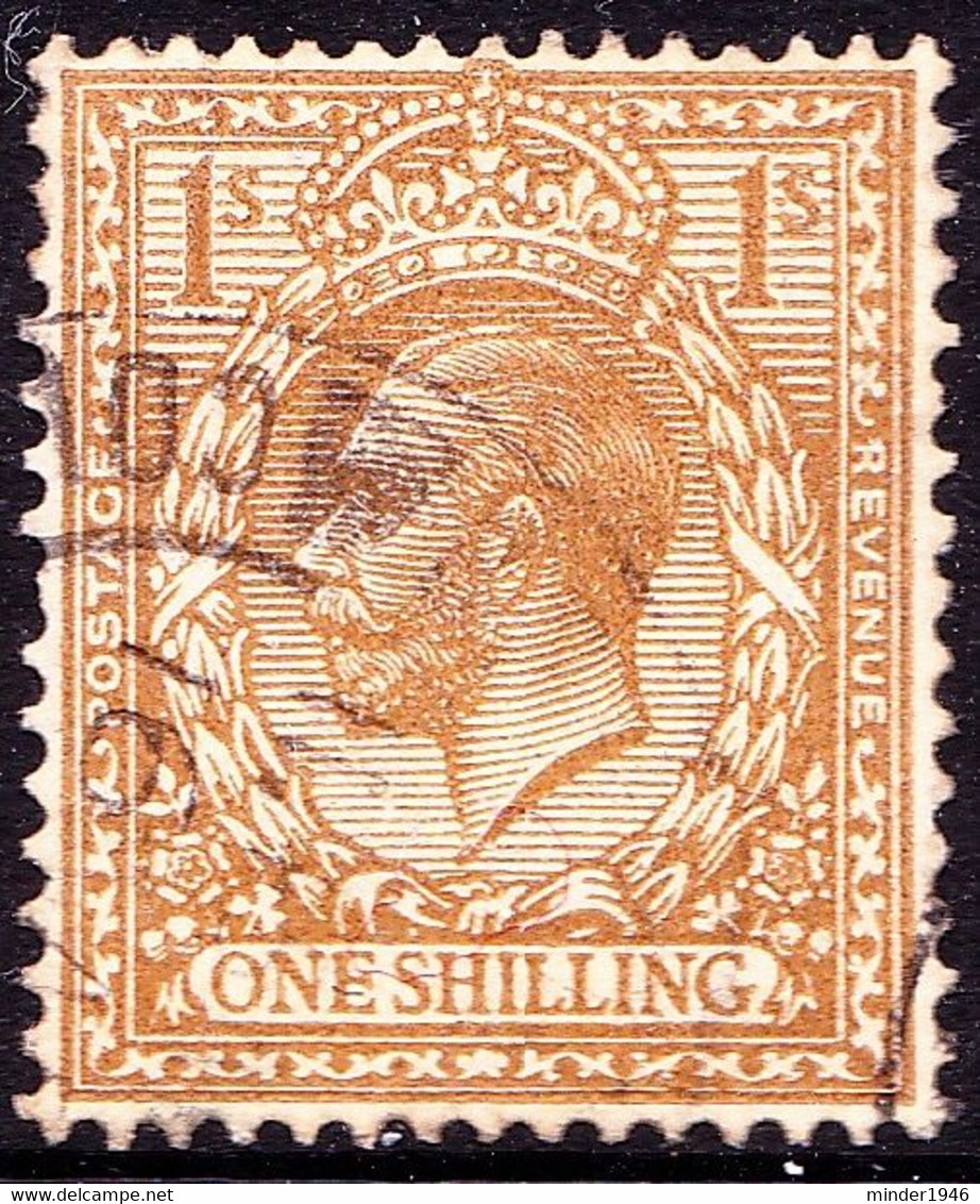 GREAT BRITAIN 1912 KGV 1s Yellowish-Brown SG395 Used - Oblitérés