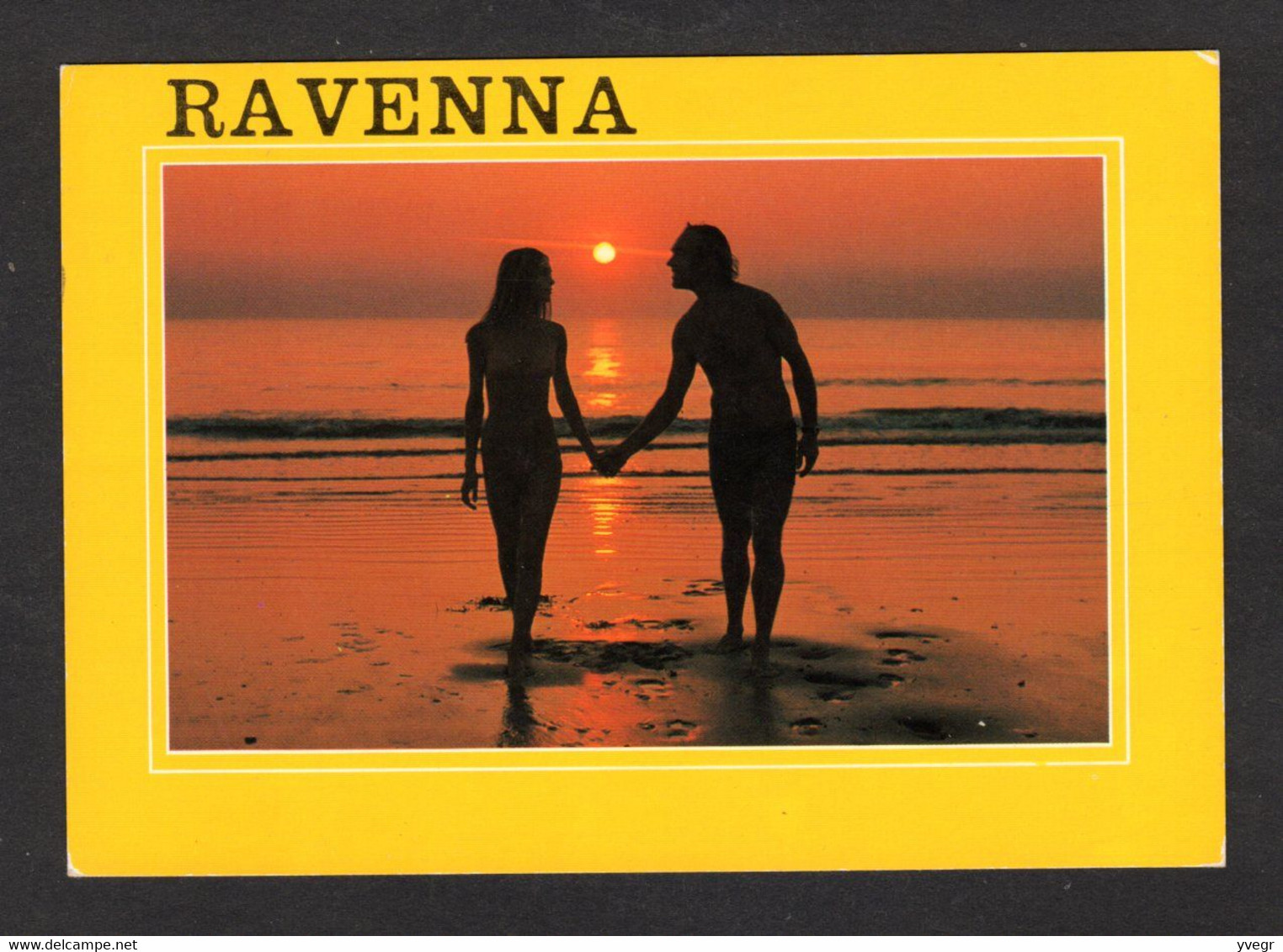 Italie - RAVENNA - 2 Amoureux Main Dans La Main Au Coucher Du Soleil -Riviera Adriatica ( Ediz. Salbaroli N° F 739) - Ravenna