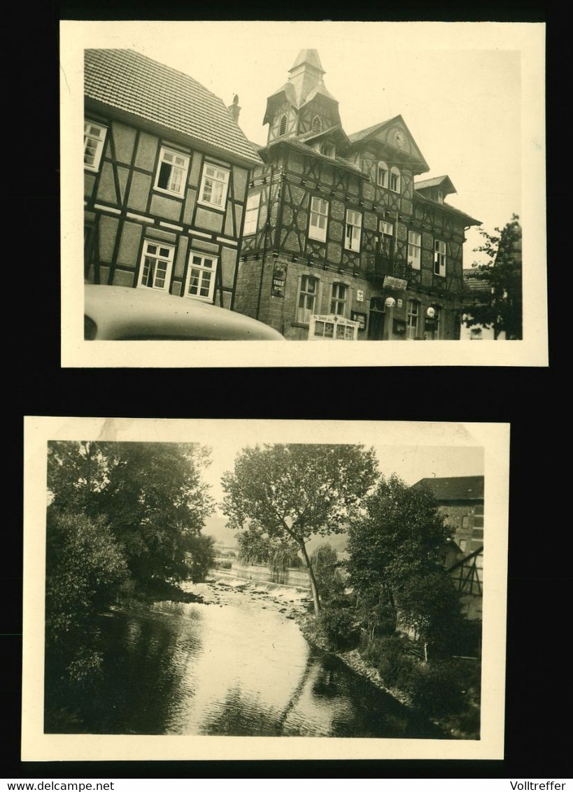 2x Orig.  Foto 30er Jahre Helmarshausen Bad Karlshafen Gasthof Ratskeller, Mühle Diemel - Bad Karlshafen