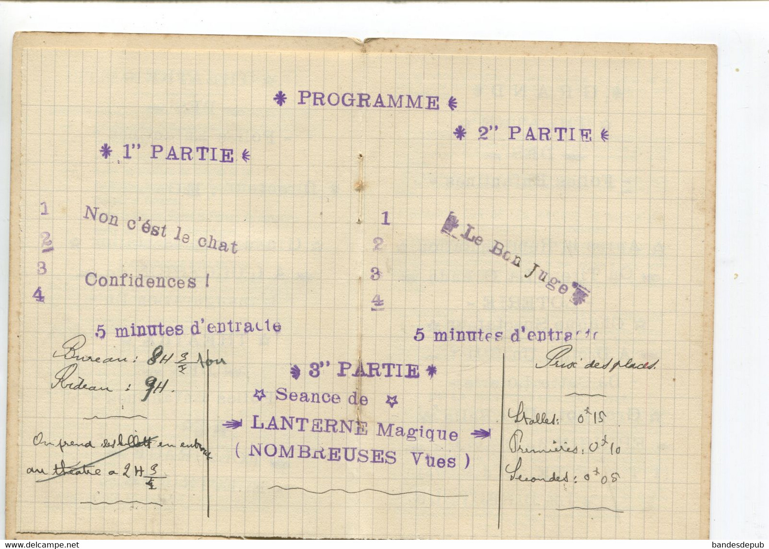 Reliure Amateur Théâtre Des Folies Enfantines Programme Billet De Loterie Lanterne Magique Directeur Garnier Paris ? - Lottery Tickets