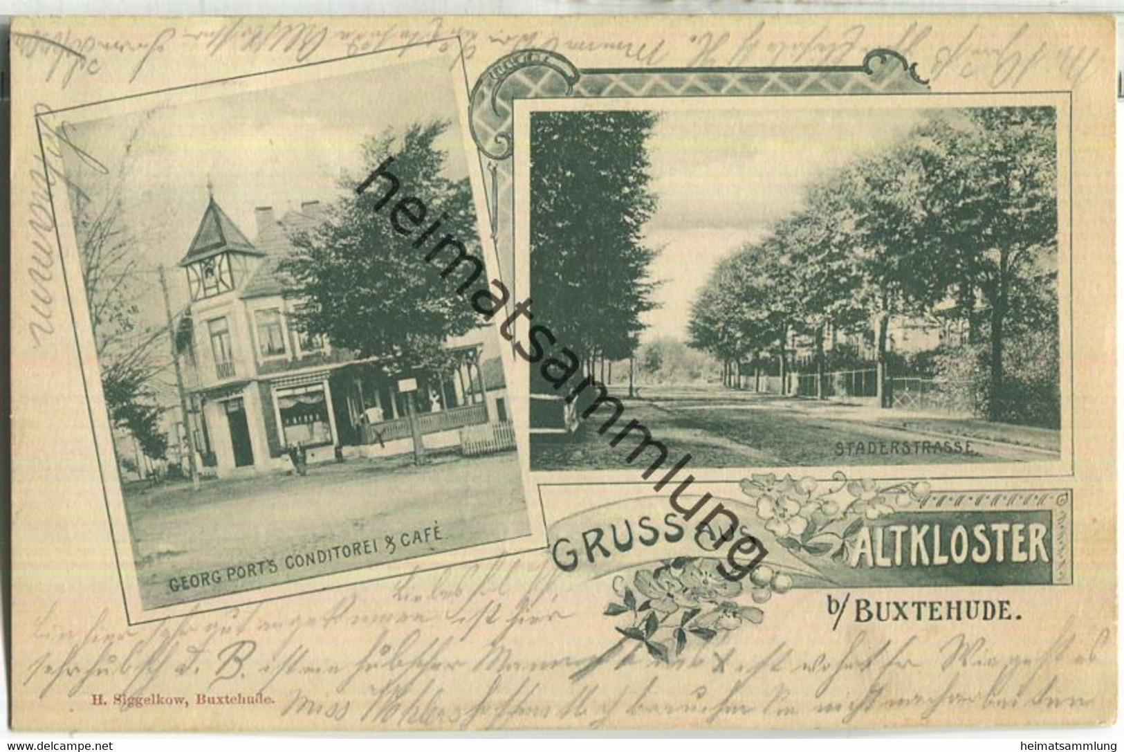 Altkloster B. Buxtehude - Georg Port's Conditorei & Cafe - Staderstrasse - Verlag H. Siggelkow Buxtehude - Buxtehude