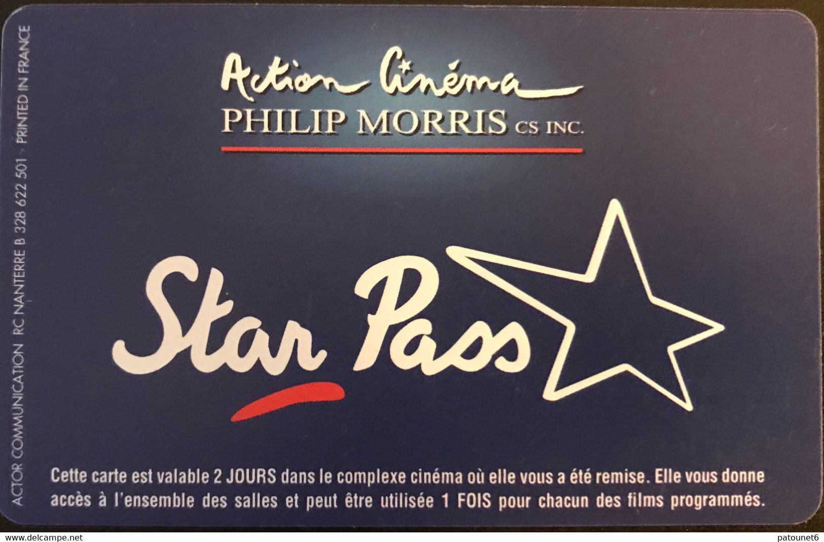 FRANCE  -  Cinécartes  -  STAR PASS - SC7  -  Le Baiser - Kinokarten