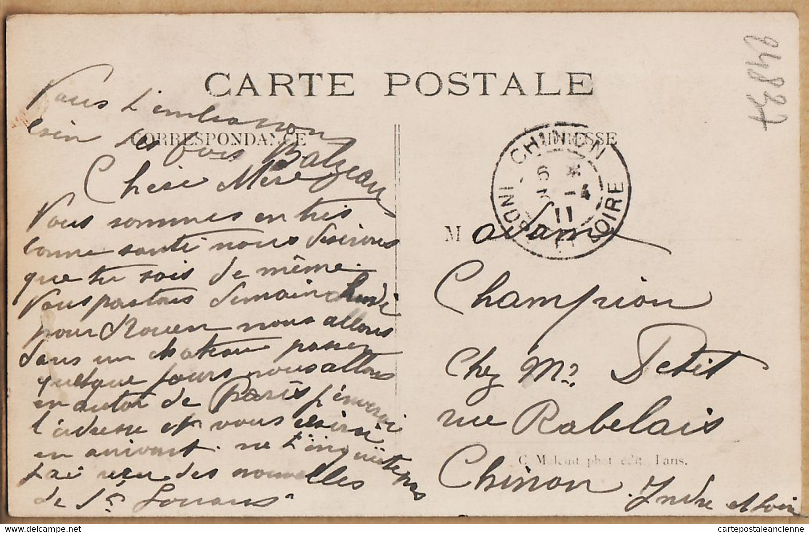 X75130 PARIS LES PETITS METIERS N°9 La Marchande De Café Au Lait 1911 à CHAMPION Cc PETIT Rue Rabelais Chinon MALCUIT - Petits Métiers à Paris