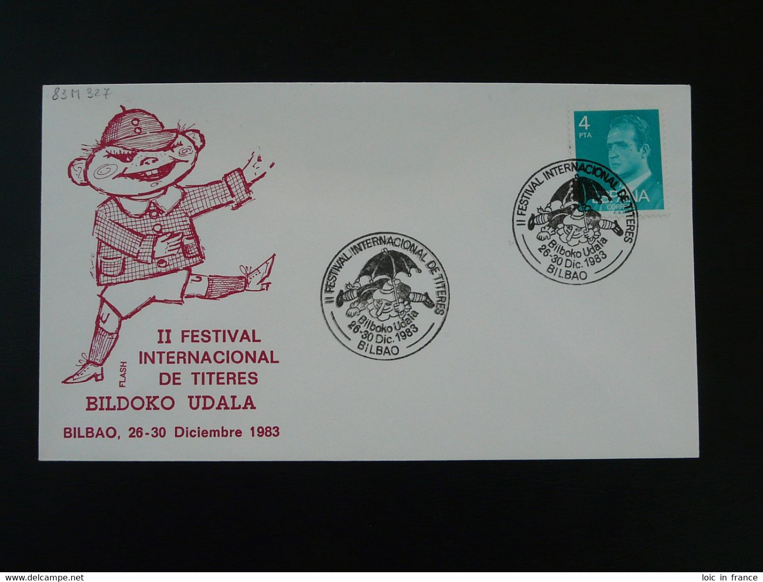 Lettre Cover Festival Marionnettes Puppets Bilbao 1983 Espagne Spain Ref 102492 - Marionnettes