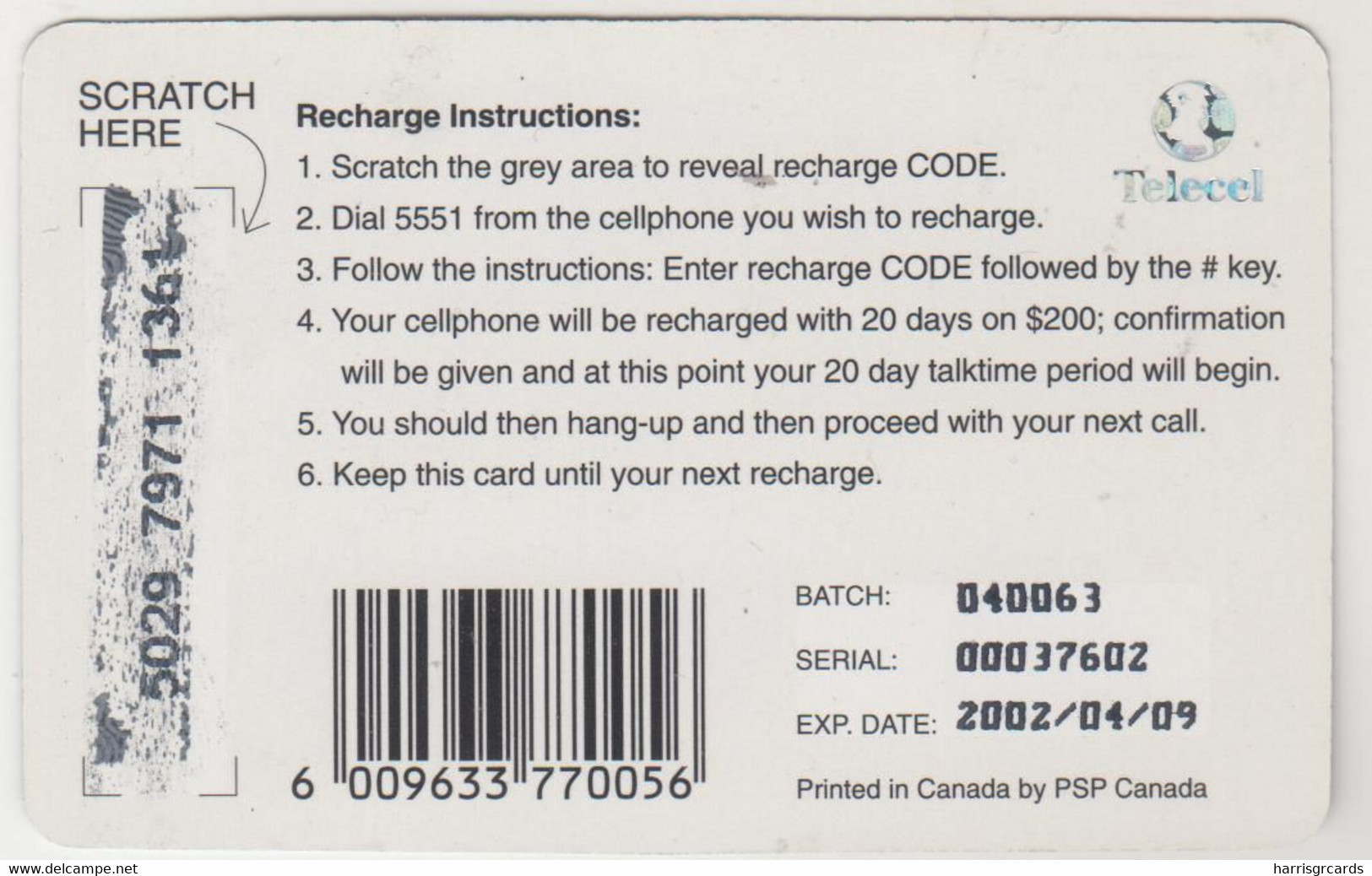 ZIMBABWE - Mango Juice Card 200, Z$200, Exp.date  09/04/2002, Used - Zimbabwe