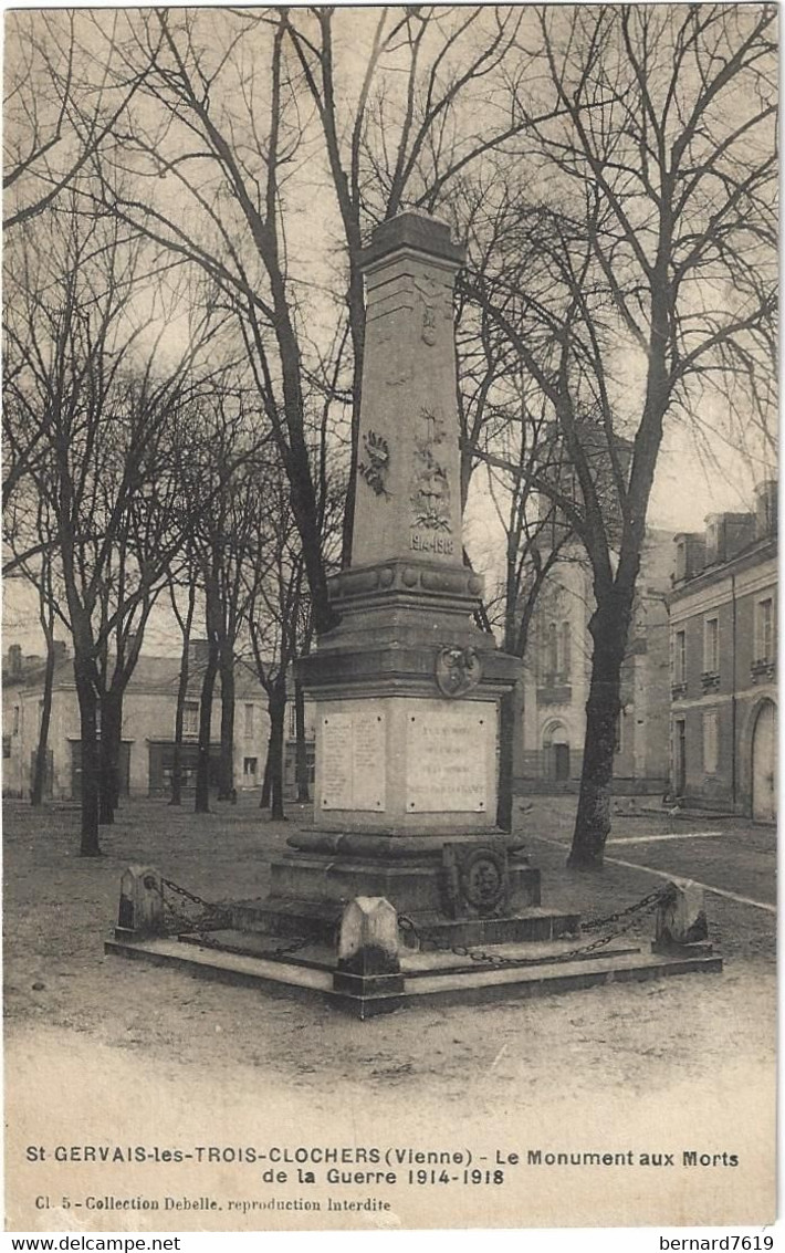 86    Saint Gervais Les Trois Clochers  -  Le Monument  Aux Morts  De La Guerre 1914 - 1918 - Saint Gervais Les Trois Clochers