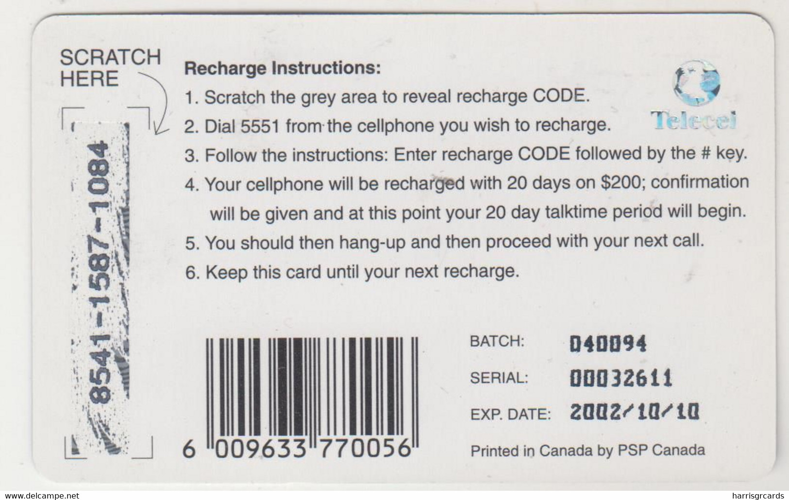 ZIMBABWE - Mango Juice Card 200, Z$200, Exp.date  10/10/2002, Used - Zimbabwe