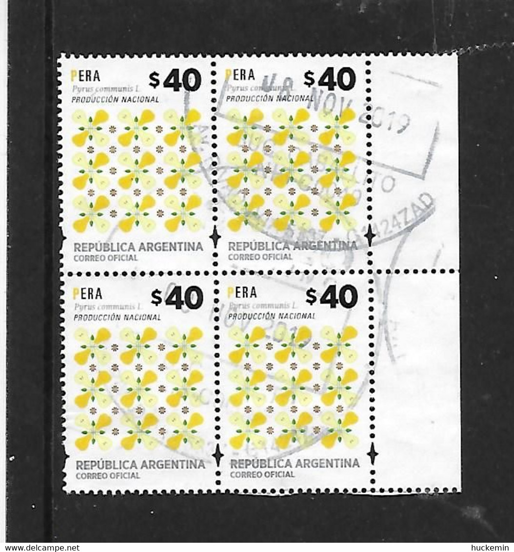 Argentinien  2016  FM  Mi 3682 (Birne) Viererblock Gestempelt - Used Stamps