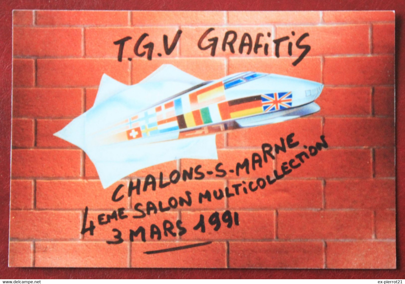 CPSM  51, TGV Grafitis Pour Le Salon Multicollection De Chalons En Champagne En 1991, Illustration Jacques Lardie - Autres & Non Classés