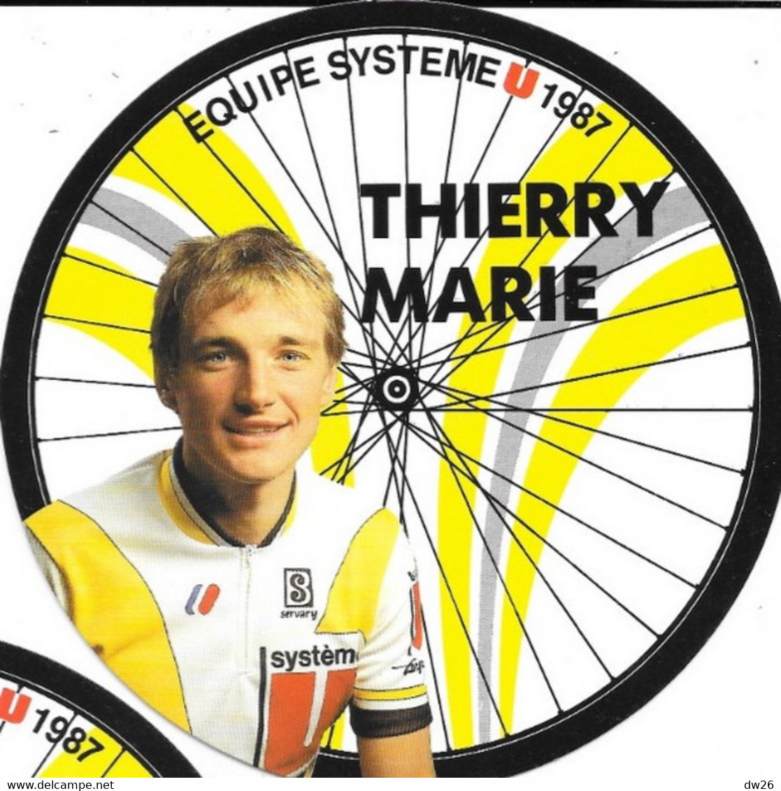 Fiche Cyclisme Avec Palmares - Thierry Marie, Equipe Système U 1987, Carte Roue De Vélo (Cycles Gitane) - Deportes