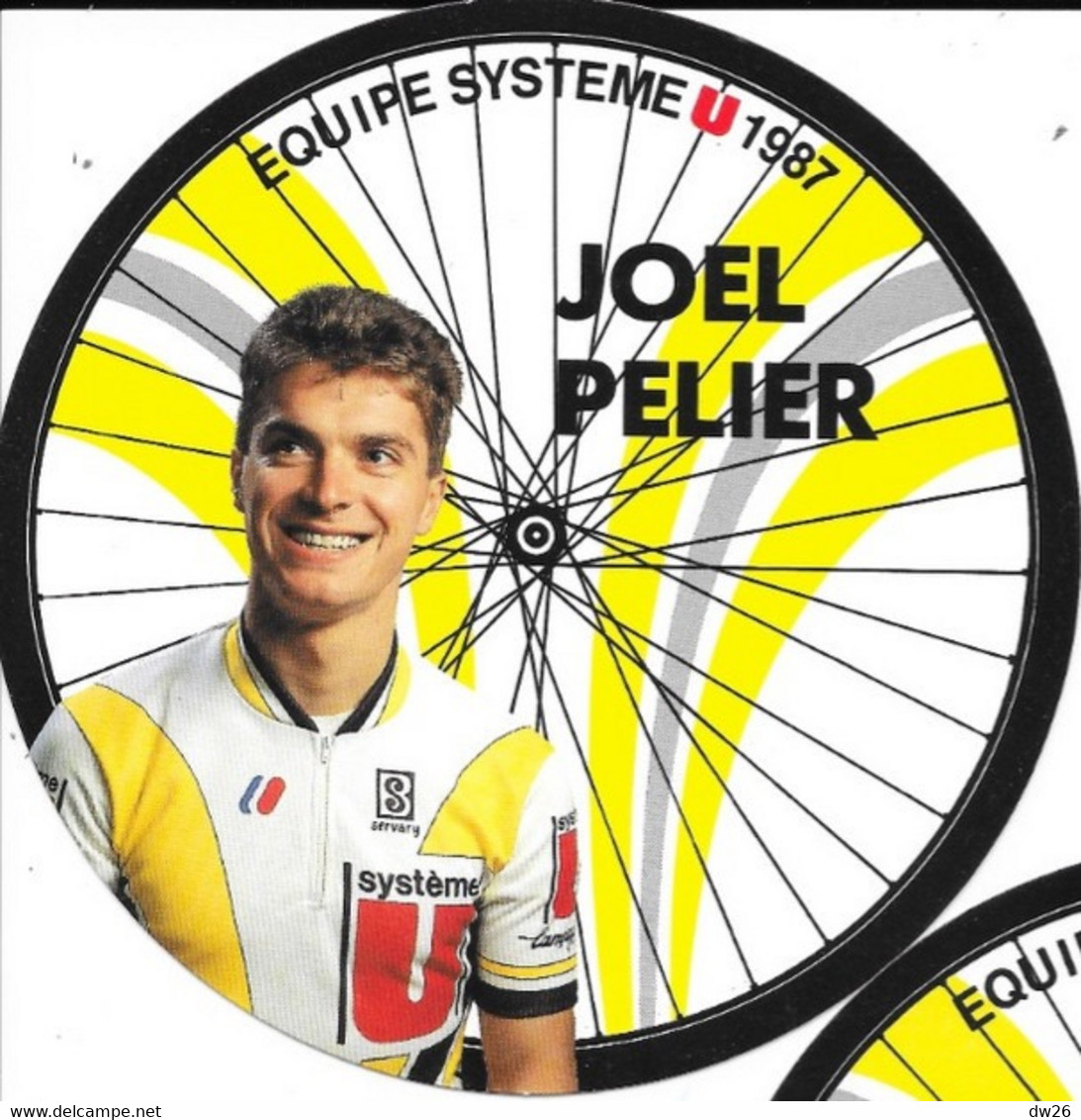 Fiche Cyclisme Avec Palmares - Joel Pelier, Equipe Système U 1987, Carte Roue De Vélo (Cycles Gitane) - Deportes