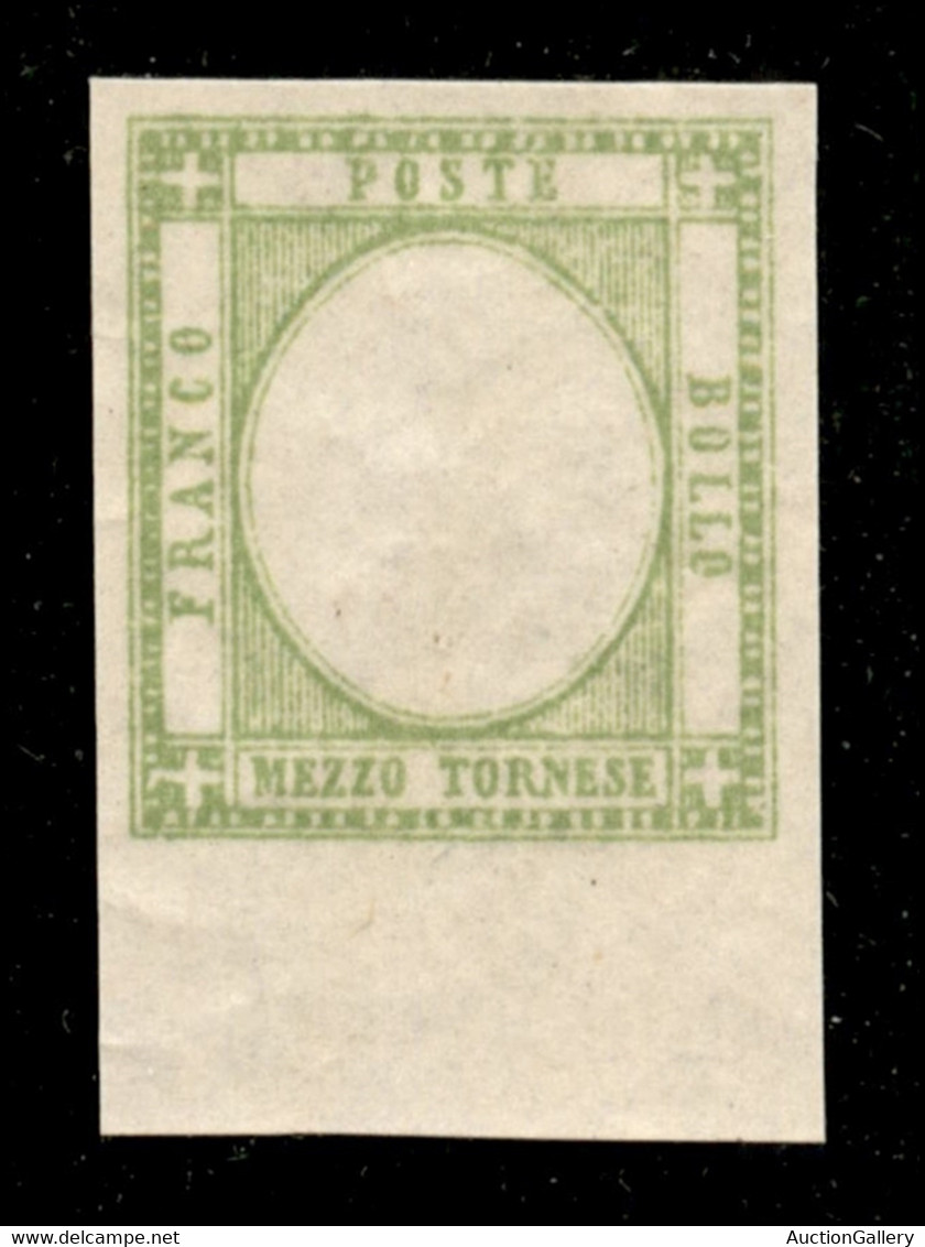 Antichi Stati Italiani - Province Napoletane - 1861 - Mezzo Tornese Senza Effigie (17aia) Bordo Foglio - Gommato Al Rect - Autres & Non Classés