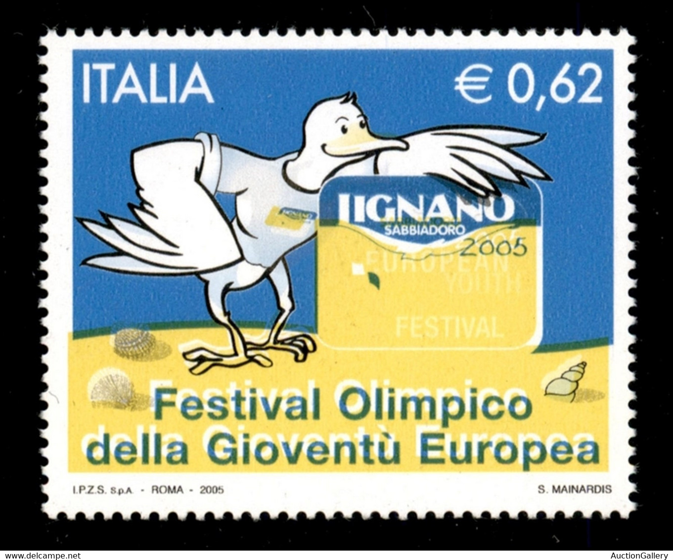 Repubblica - Posta Ordinaria - 2005 - Naturale (Azzurro + Giallo) - 0,62 € Festival Olimpico (2831 - Specializzato 2480A - Non Classificati