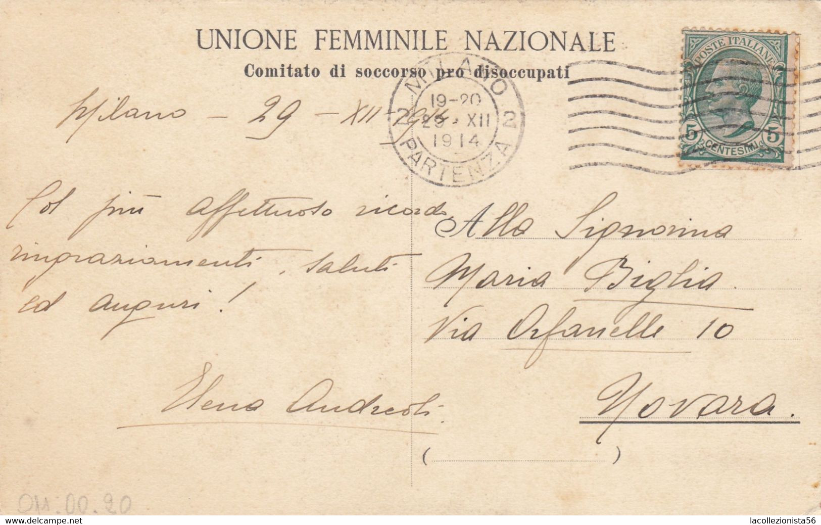 10391-UNIONE FEMMINILE NAZIONALE-COMITATO DI SOCCORSO PRO DISOCCUPATI-1914-FP - Syndicats