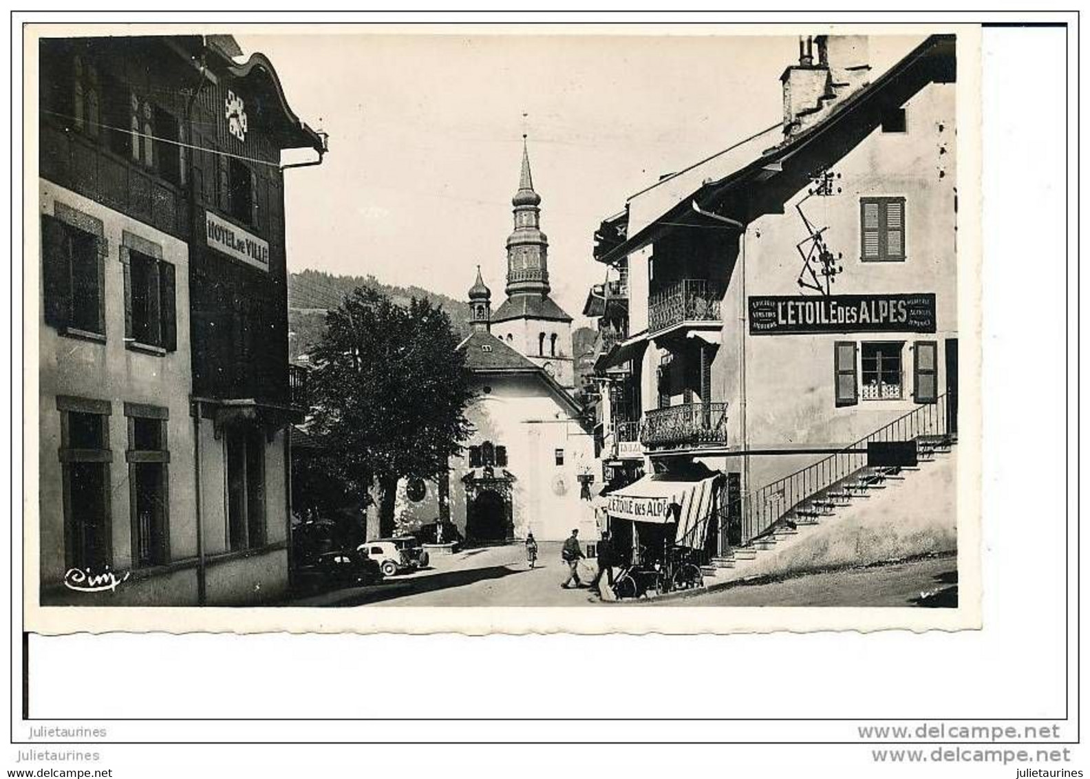 74 SAINT GERVAIS LES BAINS LA MAIRIE ET L'EGLISE CPSM BON ETAT - Saint-Gervais-les-Bains