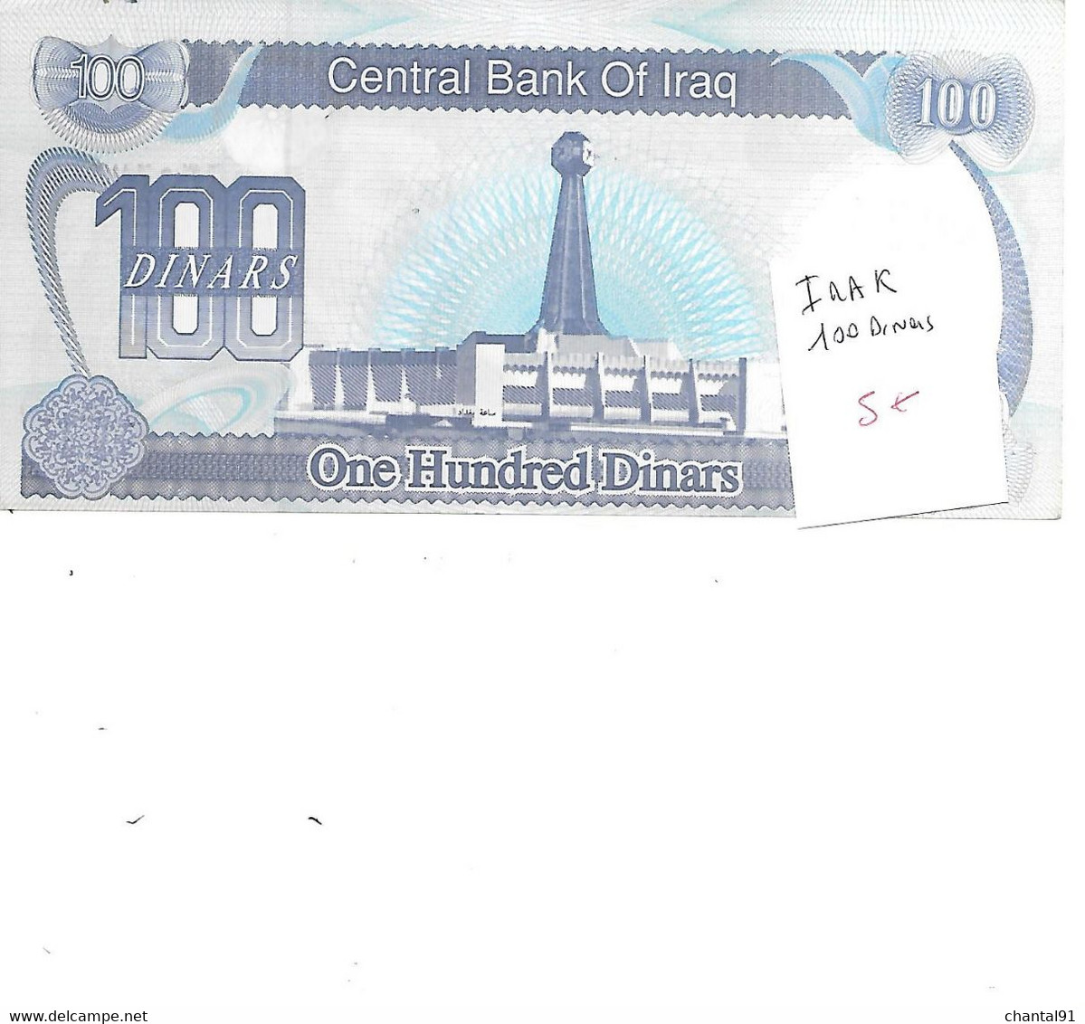 IRAK BILLET 100 DINARS - Irak