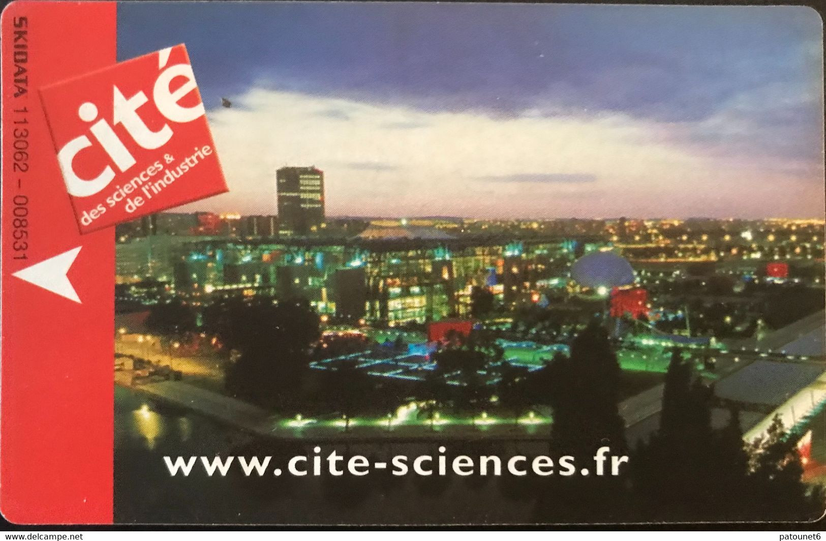 FRANCE  -  Cinécartes  -  Code Barre -  Cité Des Sciences - La Géode (carton) - Kinokarten