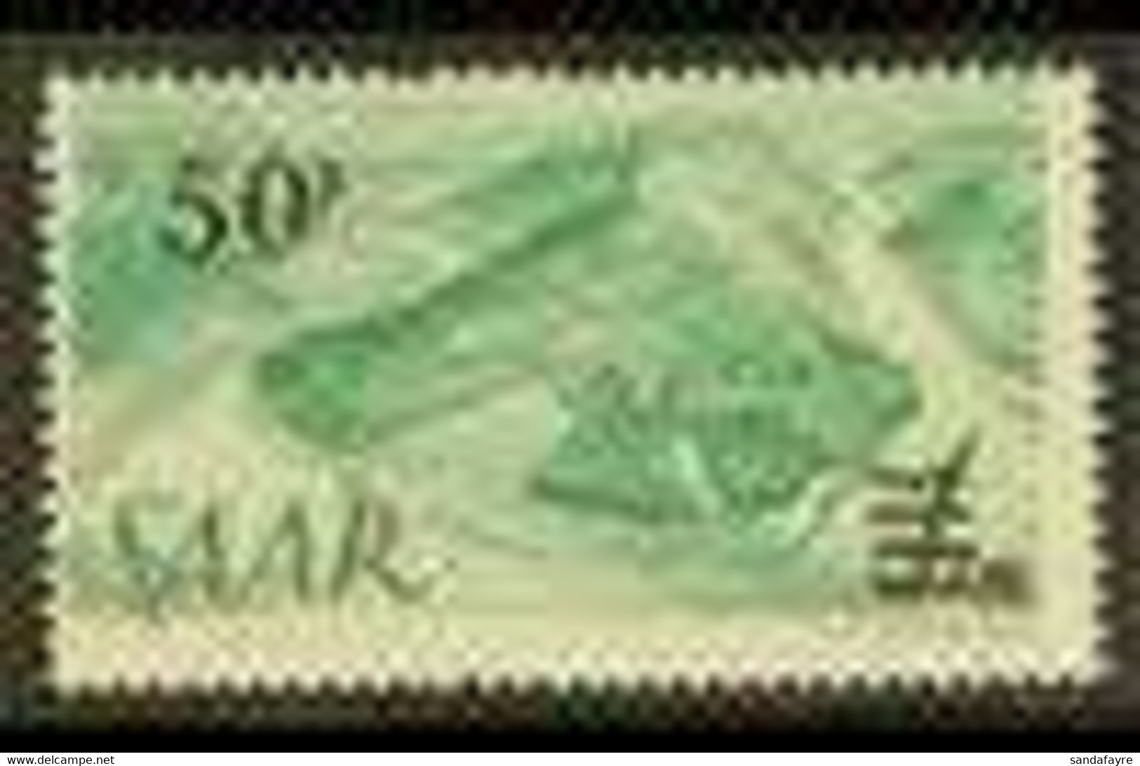 1947 50fr On 1m Green Top Value Surcharge With "PRINTED ON THE GUMMED SIDE" Variety, Michel 238 II FA G, Fine Never Hing - Autres & Non Classés