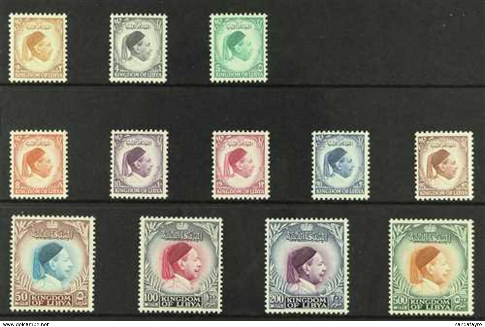 1952 King Idris Complete Definitive Set, Scott 135/46, SG 176/87, Never Hinged Mint (12 Stamps) For More Images, Please  - Libië