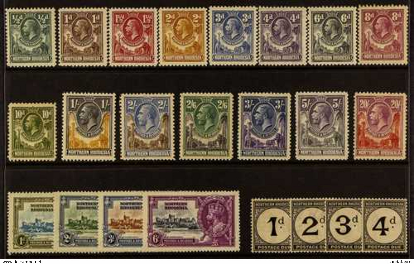 1925-37 MINT KGV COLLECTION Presented On A Stock Card & Includes The 1925-29 Portrait Definitive Set To 5s & 20s, 1935 S - Rhodésie Du Nord (...-1963)