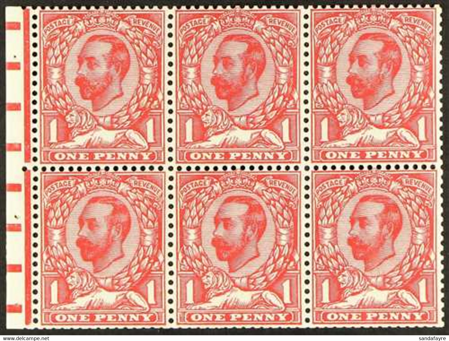 BOOKLET PANE 1912 1d Scarlet, Die 1b, Wmk Crown Upright, SG Spec NB4 (SG 332a), Some Creasing, Otherwise Fine Mint, Perf - Non Classés