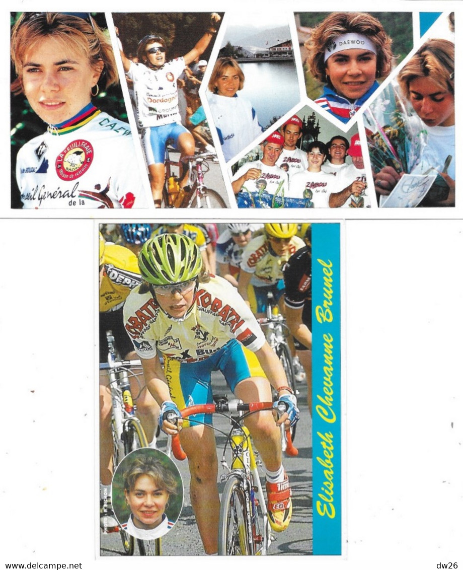 Collection Cyclisme - 2 Fiches Avec Palmares: Elisabeth Chevanne Brunel - Zabou Fan Club à Razac Sur L'Isle - Wielrennen