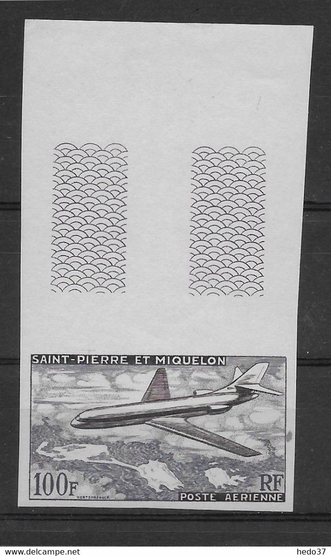 St Pierre Et Miquelon Poste Aérienne N°25 - Non Dentelé  - Neuf ** Sans Charnière - TB - Imperforates, Proofs & Errors