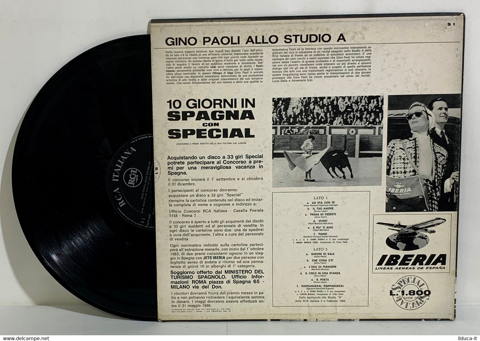 I101885 LP 33 Giri - Gino Paoli Allo Studio A - RCA Special 1965 - Otros - Canción Italiana