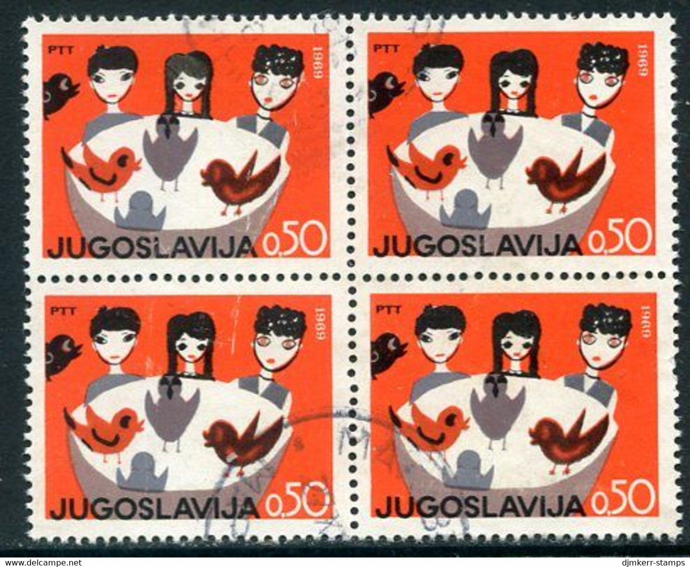 YUGOSLAVIA 1969  Children's Week Block Of 4 MNH / **.  Michel 1348 - Used Stamps