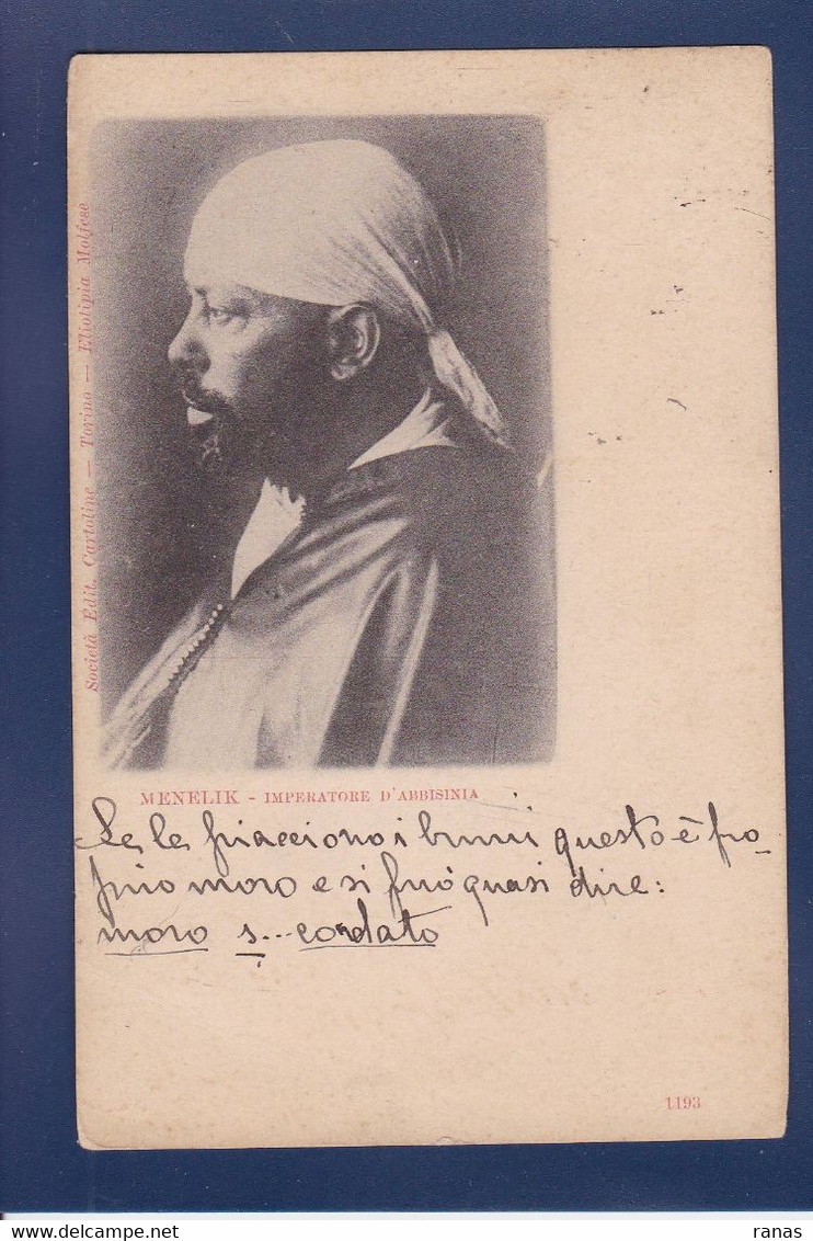 CPA Ethiopie Menelik Empereur D'Abyssinie Circulé - Äthiopien