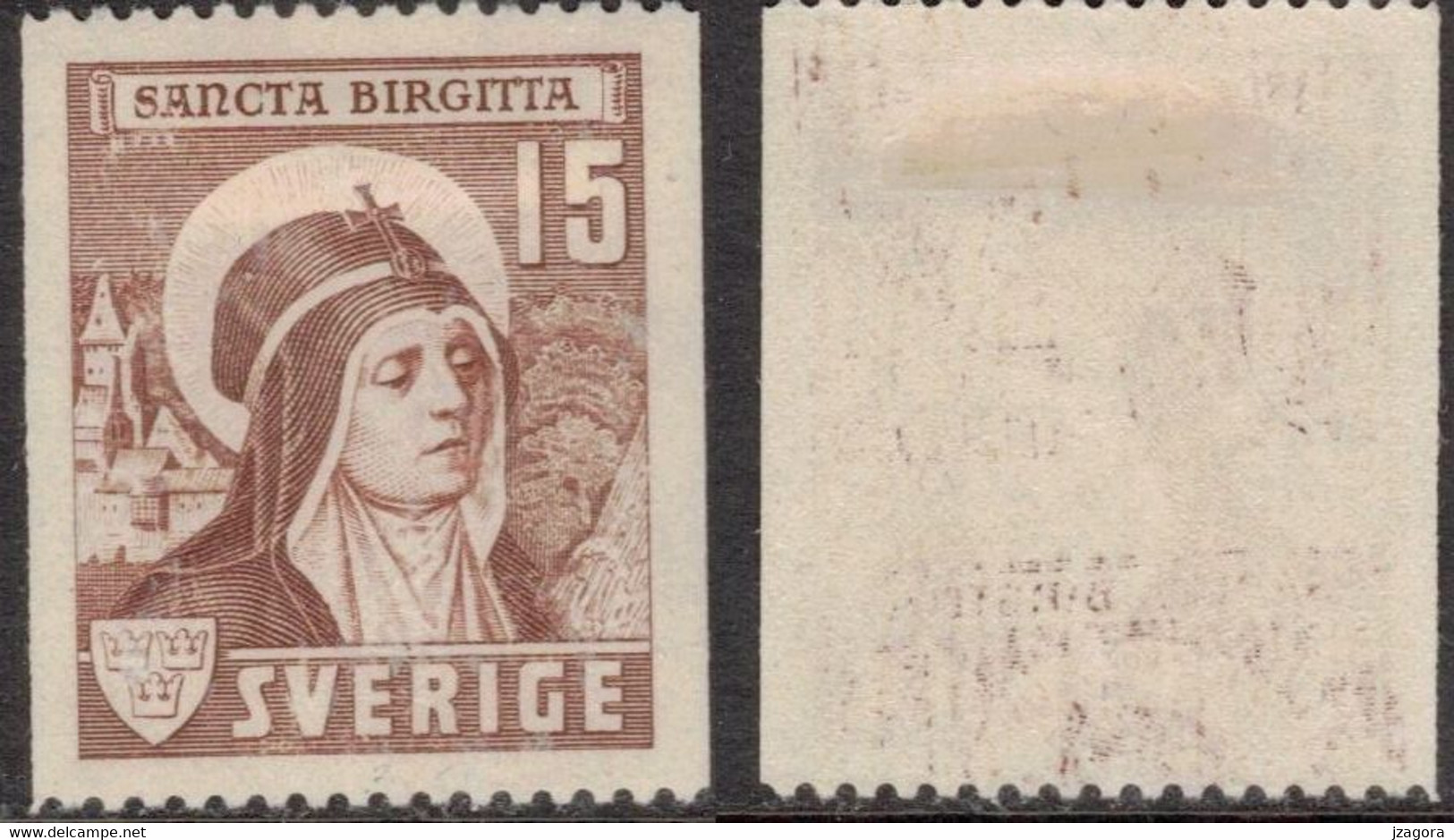 RELIGION HOLY MEN ST SAINT SANTA BIRGITTA BRIDGET BRIGIDA SWEDEN SUEDE SCHWEDEN 1941 Mi 288 A FACIT 335 A MH - Theologians