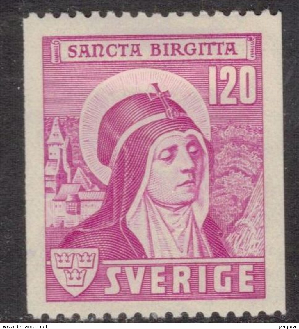 RELIGION HOLY MEN ST SAINT SANTA BIRGITTA BRIDGET BRIGIDA SWEDEN SUEDE SCHWEDEN 1941 Mi 289 C FACIT 336 A MH - Theologen