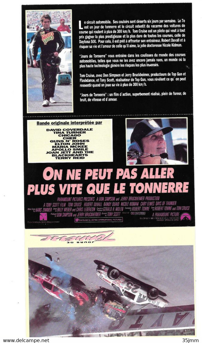 Encart Publicitaire Cinéma Jours De Tonnerre Format 5 Volets - Publicidad