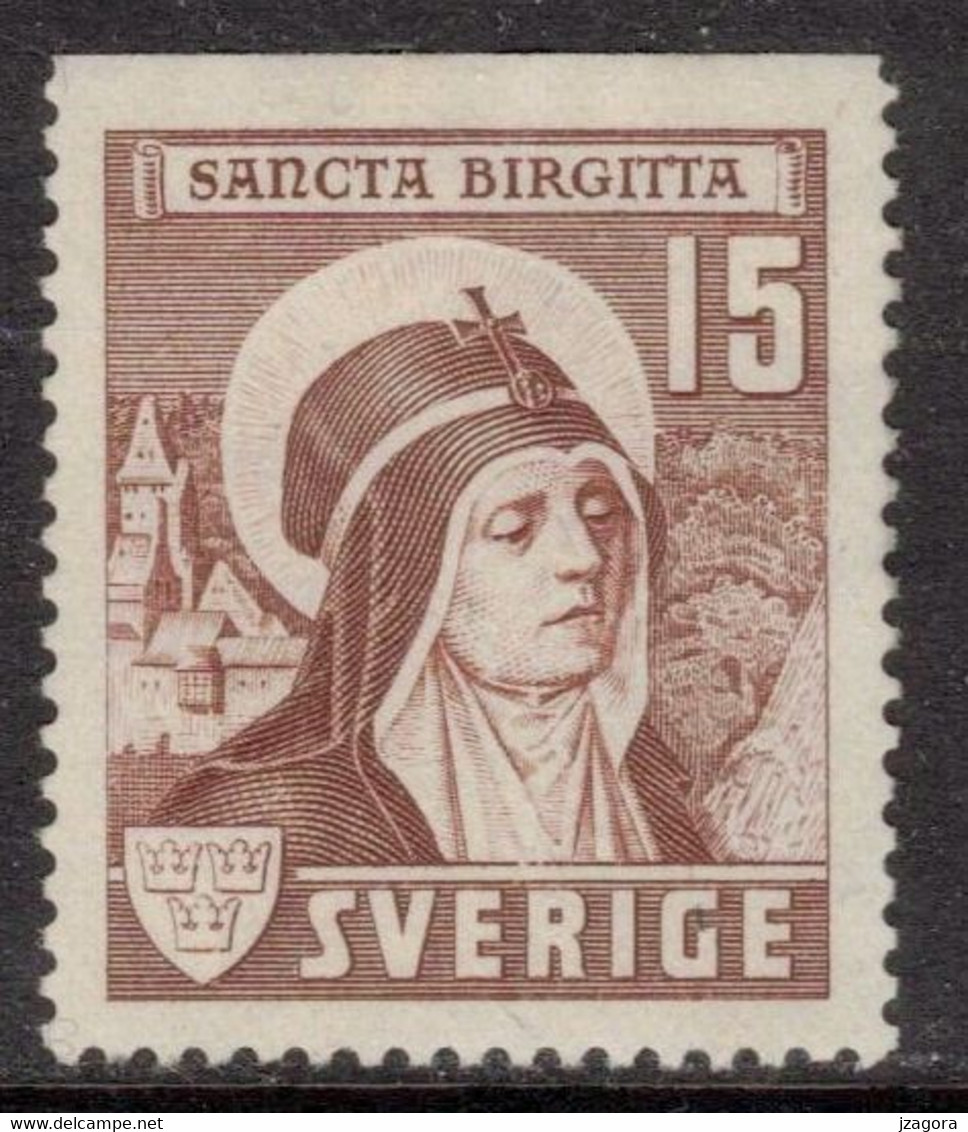 RELIGION HOLY MEN ST SAINT SANTA BIRGITTA BRIDGET BRIGIDA SWEDEN SUEDE SCHWEDEN 1941 Mi 288 Do FACIT 335 B1 Mint No Gum - Theologians